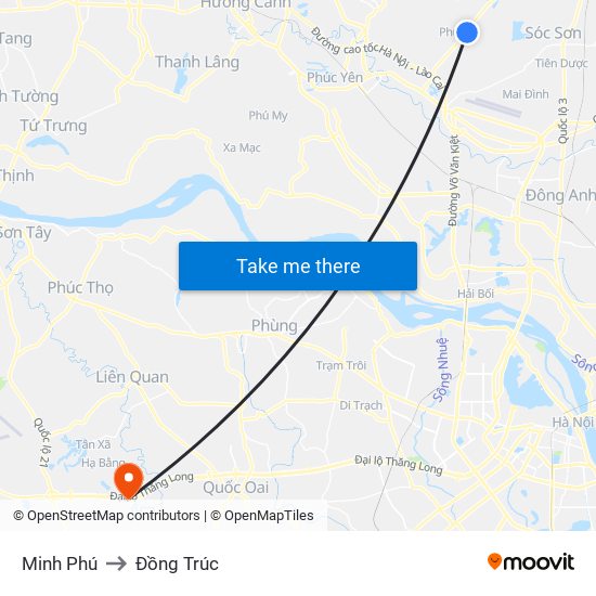 Minh Phú to Đồng Trúc map