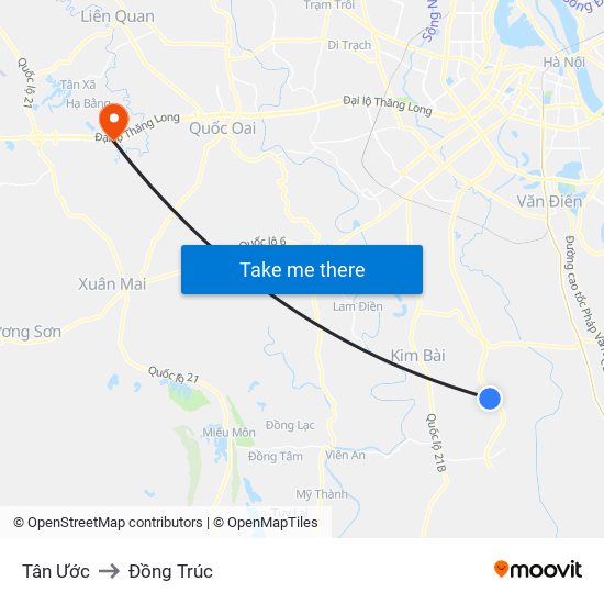 Tân Ước to Đồng Trúc map