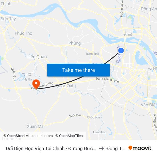 Đối Diện Học Viện Tài Chính - Đường Đức Thắng to Đồng Trúc map