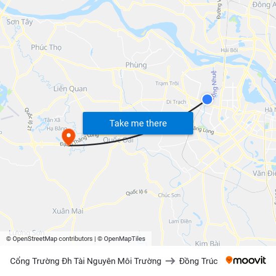 Cổng Trường Đh Tài Nguyên Môi Trường to Đồng Trúc map