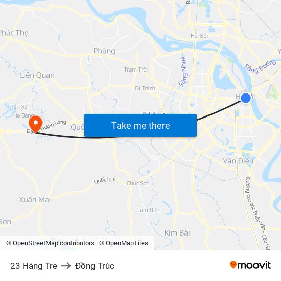 23 Hàng Tre to Đồng Trúc map