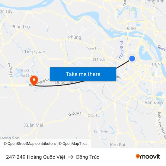 247-249 Hoàng Quốc Việt to Đồng Trúc map