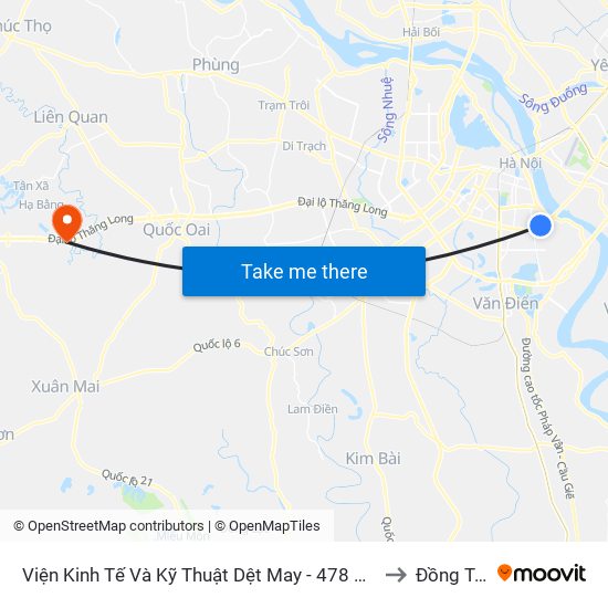 Viện Kinh Tế Và Kỹ Thuật Dệt May - 478 Minh Khai to Đồng Trúc map