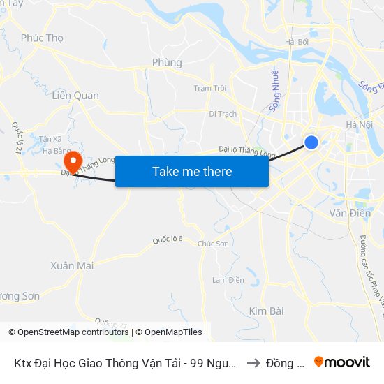 Ktx Đại Học Giao Thông Vận Tải - 99 Nguyễn Chí Thanh to Đồng Trúc map
