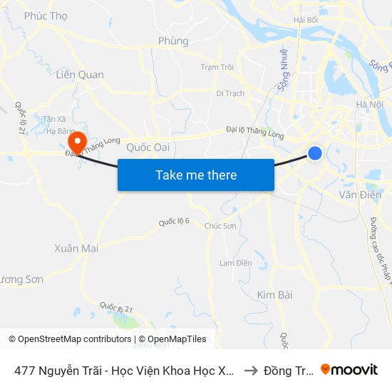 477 Nguyễn Trãi - Học Viện Khoa Học Xã Hội to Đồng Trúc map