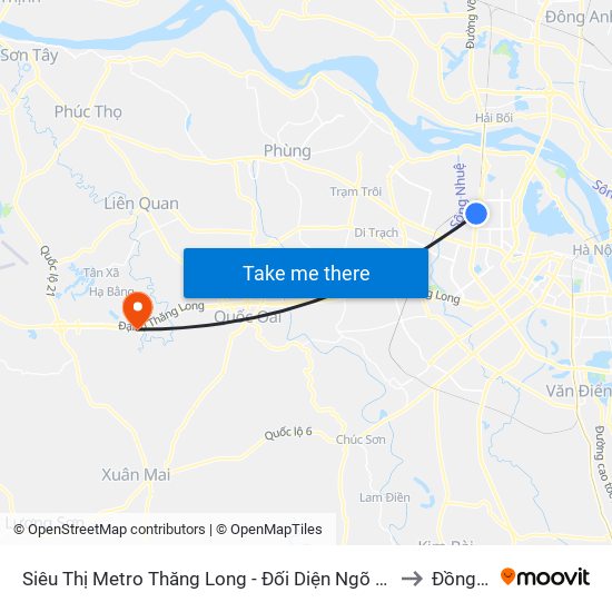 Siêu Thị Metro Thăng Long - Đối Diện Ngõ 599 Phạm Văn Đồng to Đồng Trúc map