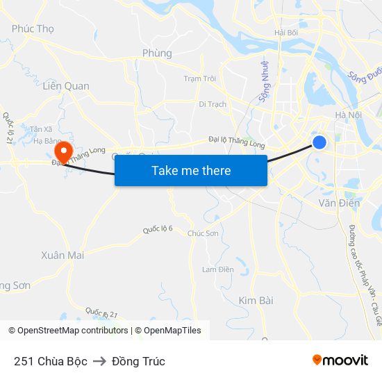 251 Chùa Bộc to Đồng Trúc map