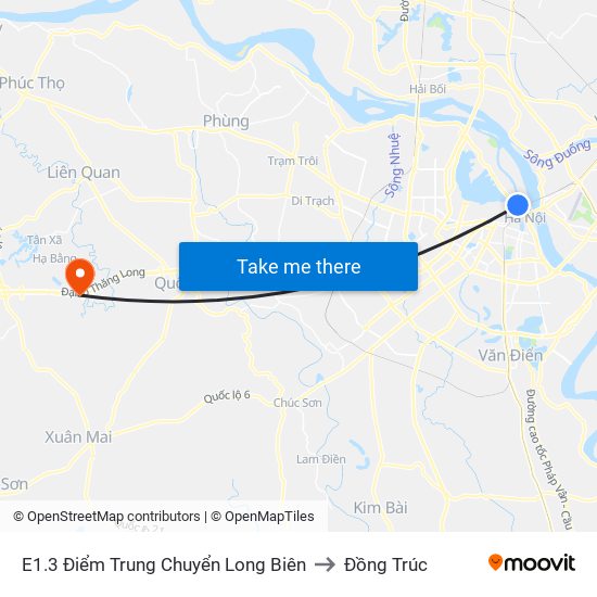 E1.3 Điểm Trung Chuyển Long Biên to Đồng Trúc map