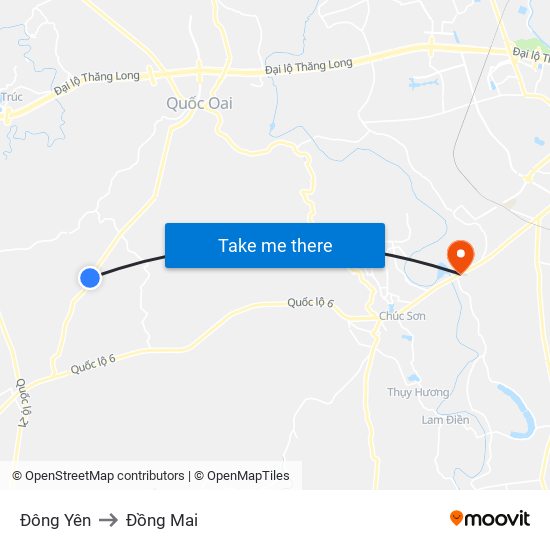 Đông Yên to Đồng Mai map