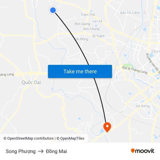 Song Phượng to Đồng Mai map