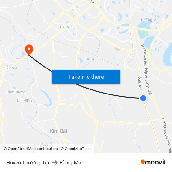 Huyện Thường Tín to Đồng Mai map