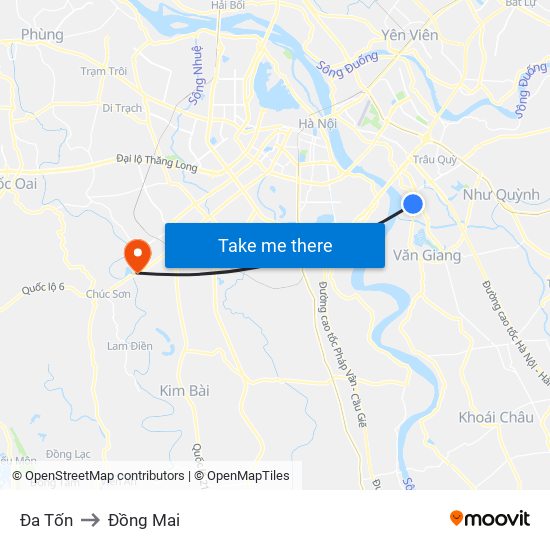 Đa Tốn to Đồng Mai map