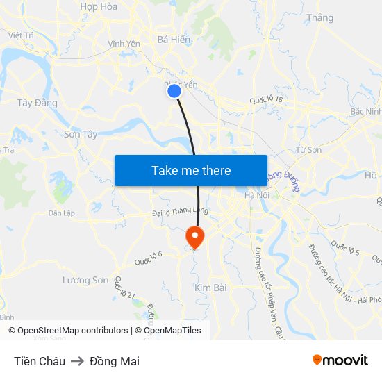 Tiền Châu to Đồng Mai map