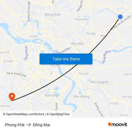 Phong Khê to Đồng Mai map