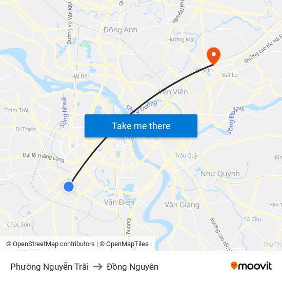 Phường Nguyễn Trãi to Đồng Nguyên map
