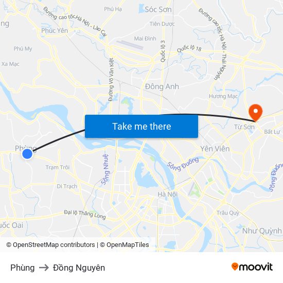 Phùng to Đồng Nguyên map