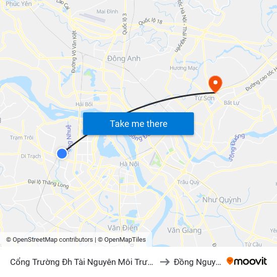 Cổng Trường Đh Tài Nguyên Môi Trường to Đồng Nguyên map