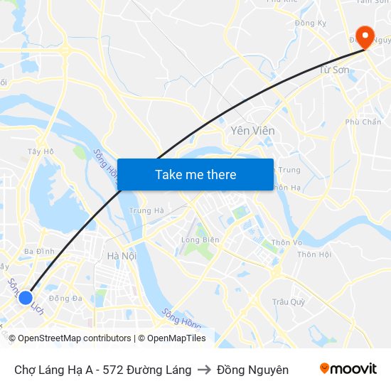 Chợ Láng Hạ A - 572 Đường Láng to Đồng Nguyên map
