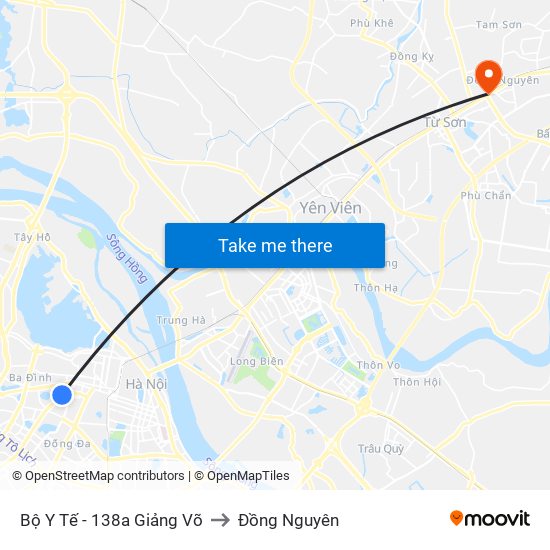 Bộ Y Tế - 138a Giảng Võ to Đồng Nguyên map