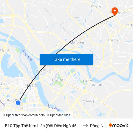 B10 Tập Thể Kim Liên (Đối Diện Ngõ 46b Phạm Ngọc Thạch) to Đồng Nguyên map