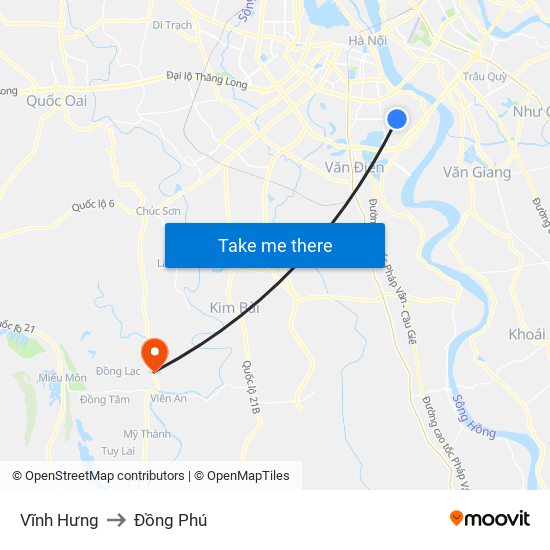 Vĩnh Hưng to Đồng Phú map