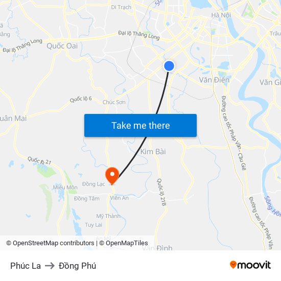 Phúc La to Đồng Phú map