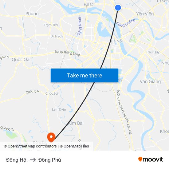 Đông Hội to Đồng Phú map