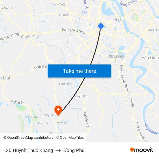 20 Huỳnh Thúc Kháng to Đồng Phú map