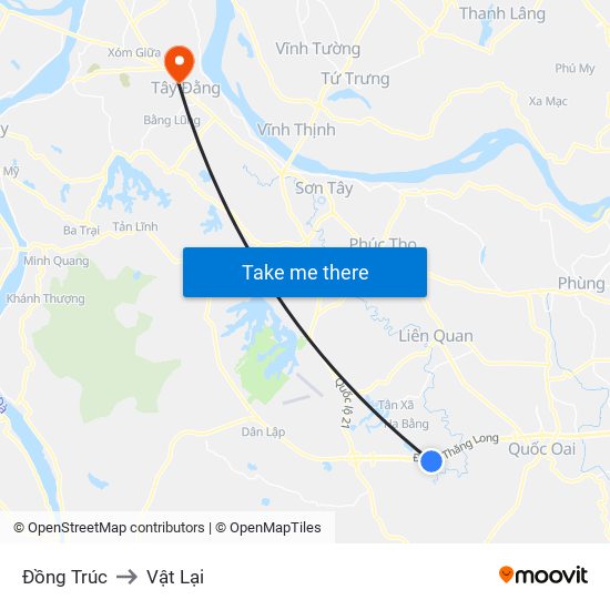 Đồng Trúc to Vật Lại map