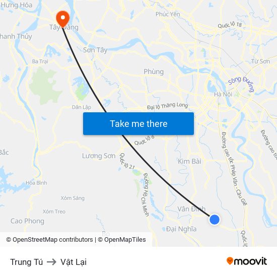 Trung Tú to Vật Lại map