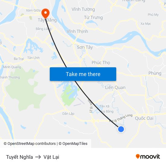 Tuyết Nghĩa to Vật Lại map