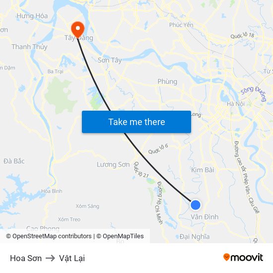 Hoa Sơn to Vật Lại map