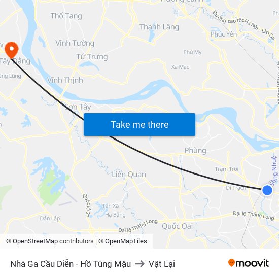Nhà Ga Cầu Diễn - Hồ Tùng Mậu to Vật Lại map