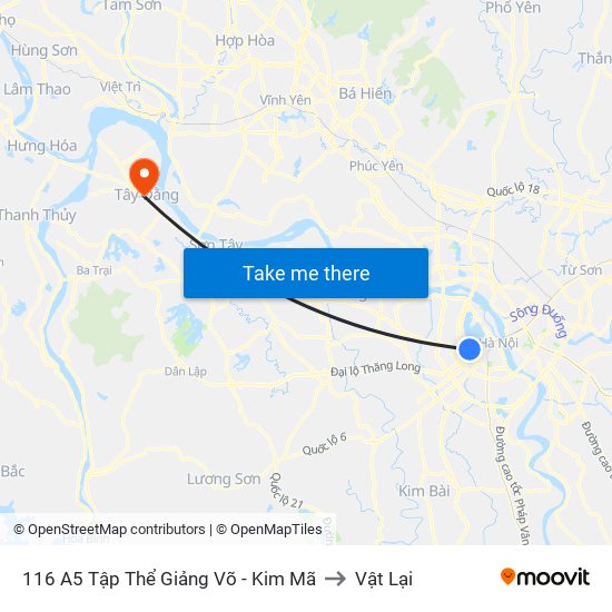 116 A5 Tập Thể Giảng Võ - Kim Mã to Vật Lại map