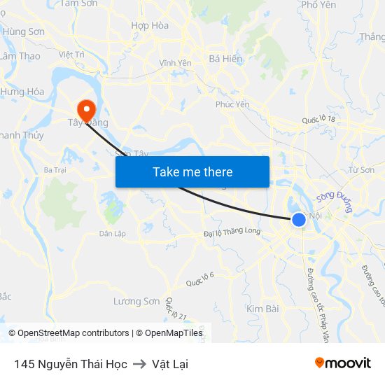 145 Nguyễn Thái Học to Vật Lại map