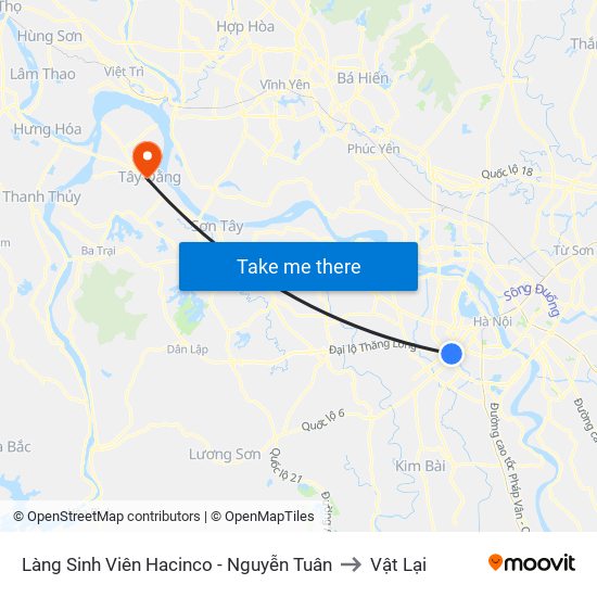 Làng Sinh Viên Hacinco - Nguyễn Tuân to Vật Lại map