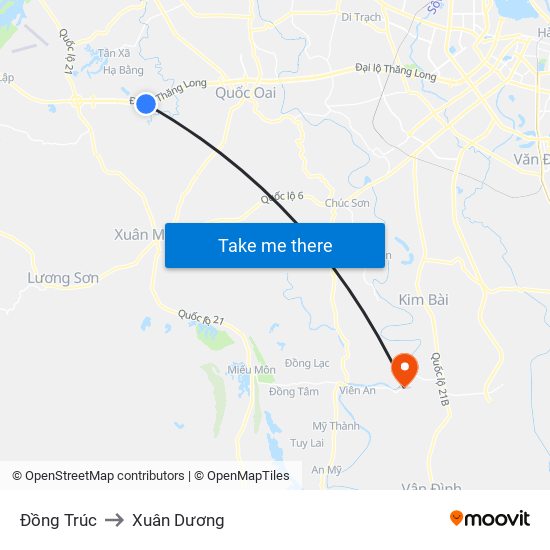 Đồng Trúc to Xuân Dương map