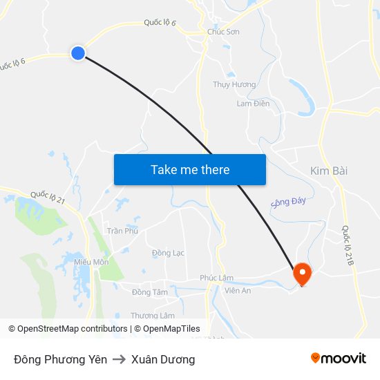 Đông Phương Yên to Xuân Dương map