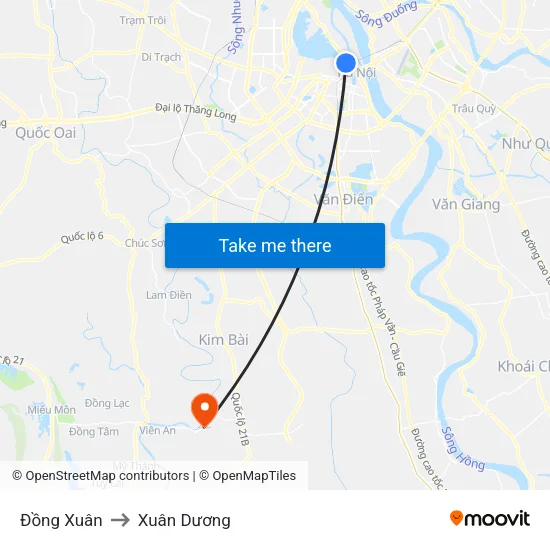 Đồng Xuân to Xuân Dương map