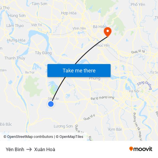 Yên Bình to Xuân Hoà map