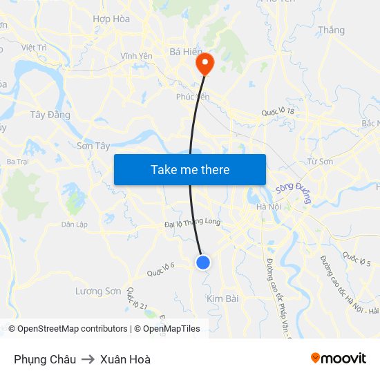 Phụng Châu to Xuân Hoà map