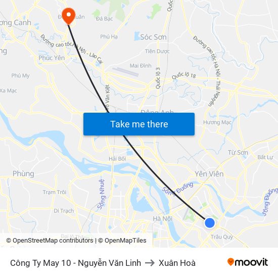 Công Ty May 10 - Nguyễn Văn Linh to Xuân Hoà map