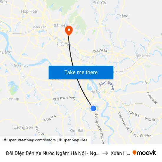Đối Diện Bến Xe Nước Ngầm Hà Nội - Ngọc Hồi to Xuân Hoà map