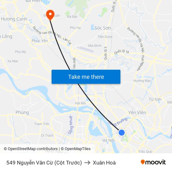 549 Nguyễn Văn Cừ (Cột Trước) to Xuân Hoà map