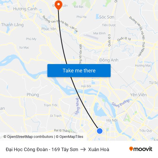 Đại Học Công Đoàn - 169 Tây Sơn to Xuân Hoà map