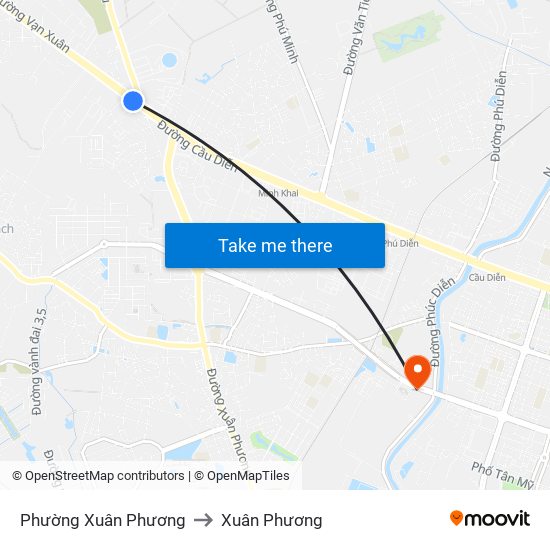 Phường Xuân Phương to Xuân Phương map