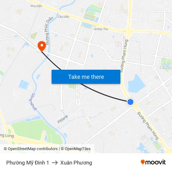 Phường Mỹ Đình 1 to Xuân Phương map