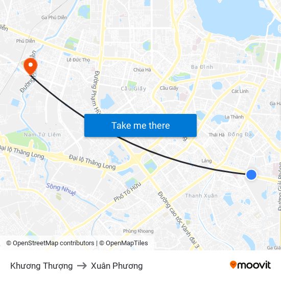 Khương Thượng to Xuân Phương map