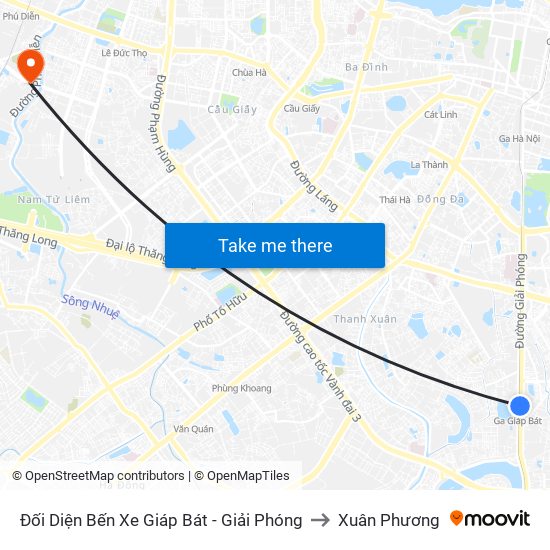 Đối Diện Bến Xe Giáp Bát - Giải Phóng to Xuân Phương map