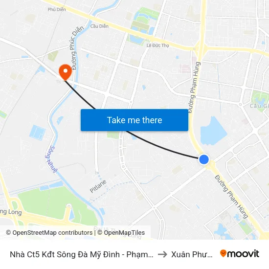 Nhà Ct5 Kđt Sông Đà Mỹ Đình - Phạm Hùng to Xuân Phương map